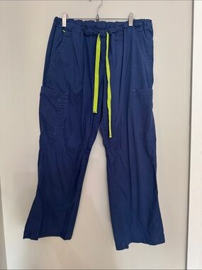 MC2 Saint Barth Navy Cargo Pants with Lime Drawstring